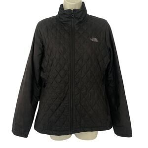 The North Face Jacket Womens Medium Black Thermoball Quilted Full Zip Insulated